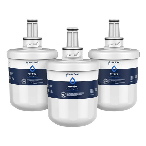 GLACIER FRESH Replacement for DA29-00003G Water Filter, Compatible with Samsung* Aqua-Pure Plus, DA29-00003F, DA29-00003B, HAFCU1, RFG237AARS, FMS-1, RS22HDHPNSR, RSG257AARS, WSS-1, 3 Pack