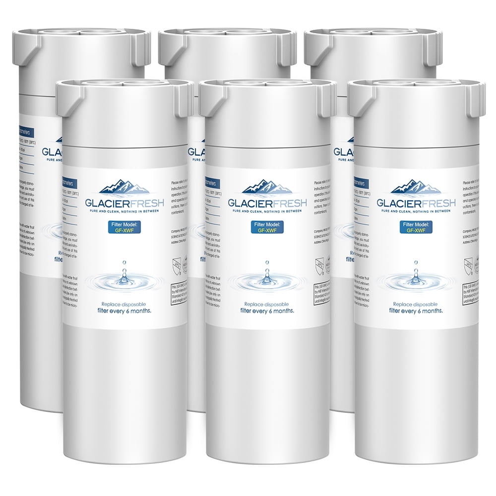 GLACIER FRESH Replacement For XWF Refrigerator Water Filter, 6 Pack