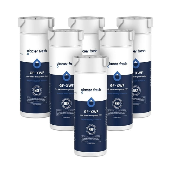 GLACIER FRESH XWF Replacement for GE XWF Refrigerator Water Filter Pack of 6 (Not XWFE)