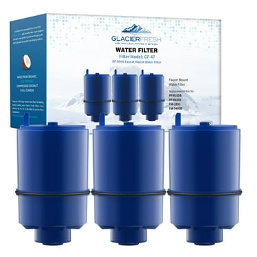 GLACIER FRESH Replacement for PUR Water Filter Faucet, Replacement for RF-9999 and RF-3375, Compatible with All Pur Faucet Mount Filtration Systems (Pack of 3)