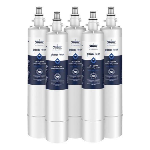 GLACIER FRESH Replacement for RPWFE, RPWF (Built-in CHIP) Refrigerator Water Filter, Compatible with GFE28GYNFS, GFE28GELDS, PFE28KELDS, PFE28KYNFS, GFD28GELDS, PWE23KELDS, PWE23KMKES, 5 Pack