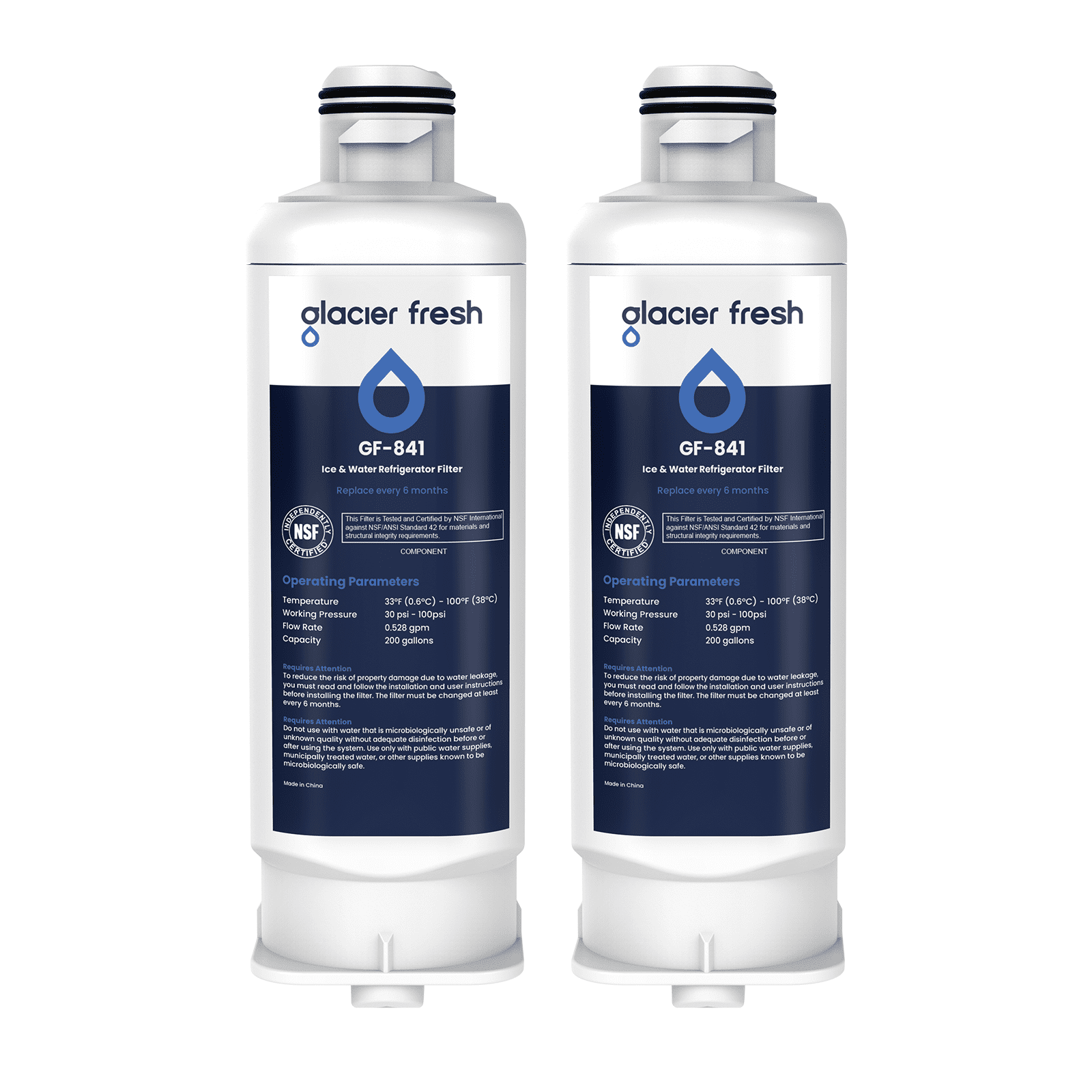 GLACIER FRESH Replacement Refrigerator Filter Models DA97-17376B, HAF-Qin/Exp, RF23M8070SG, 2 Pack