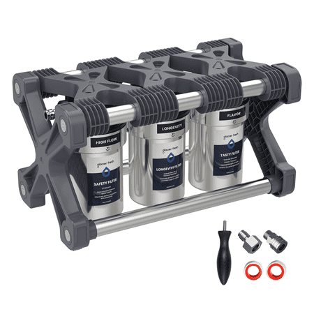 GLACIER FRESH RV Water Filtration System with 0.2 micron Water Filter, 3-Stage Premium Filtration, Compact 5 inch Filter, for RVs, Campers and Boats