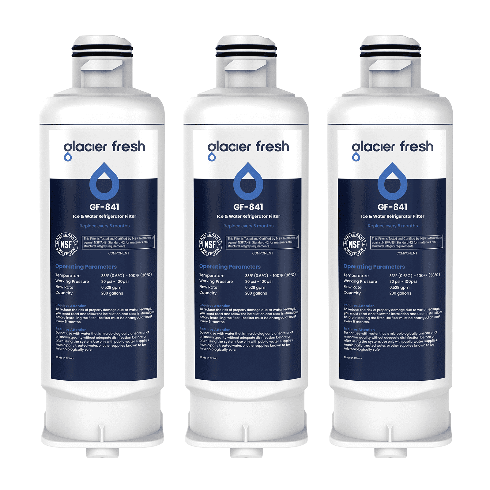 GLACIER FRESH Replacement Water Filter for DA97-17376B, HAF-QIN/EXP, RF23M8070SG, 3 Pack