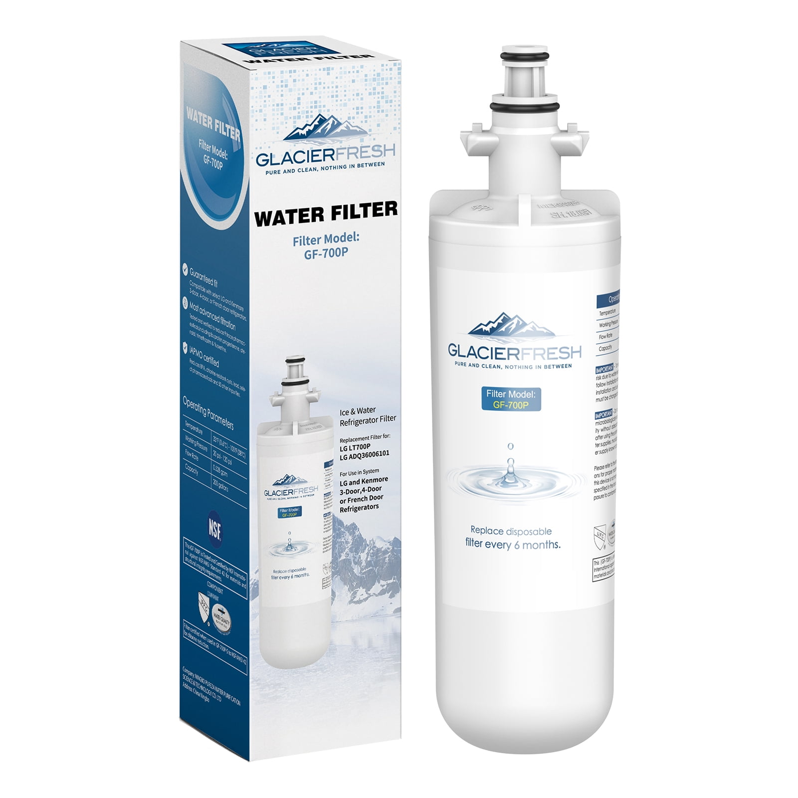 GLACIER FRESH Replacement Water Filter for LT700PC, ADQ36006101