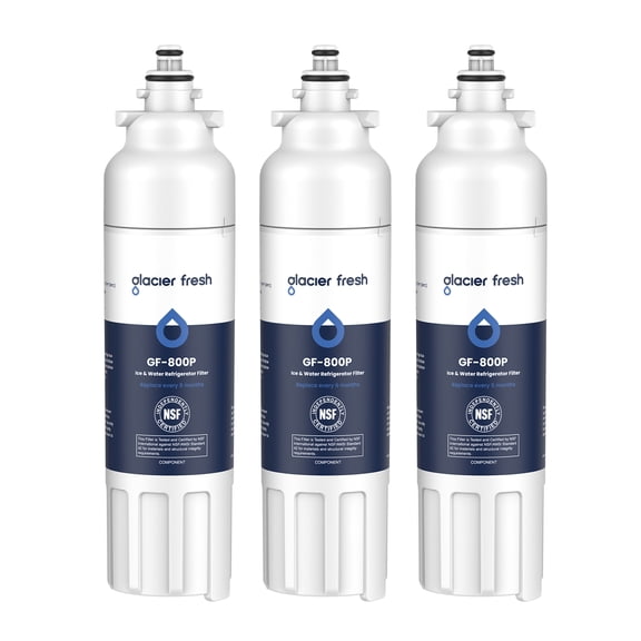 GLACIER FRESH Replacement for LT800P Refrigerator Water Filter, Compatible with LG LT800P, LT800PC, LSXS26326S, Kenmore 46-9490, 3 Pack