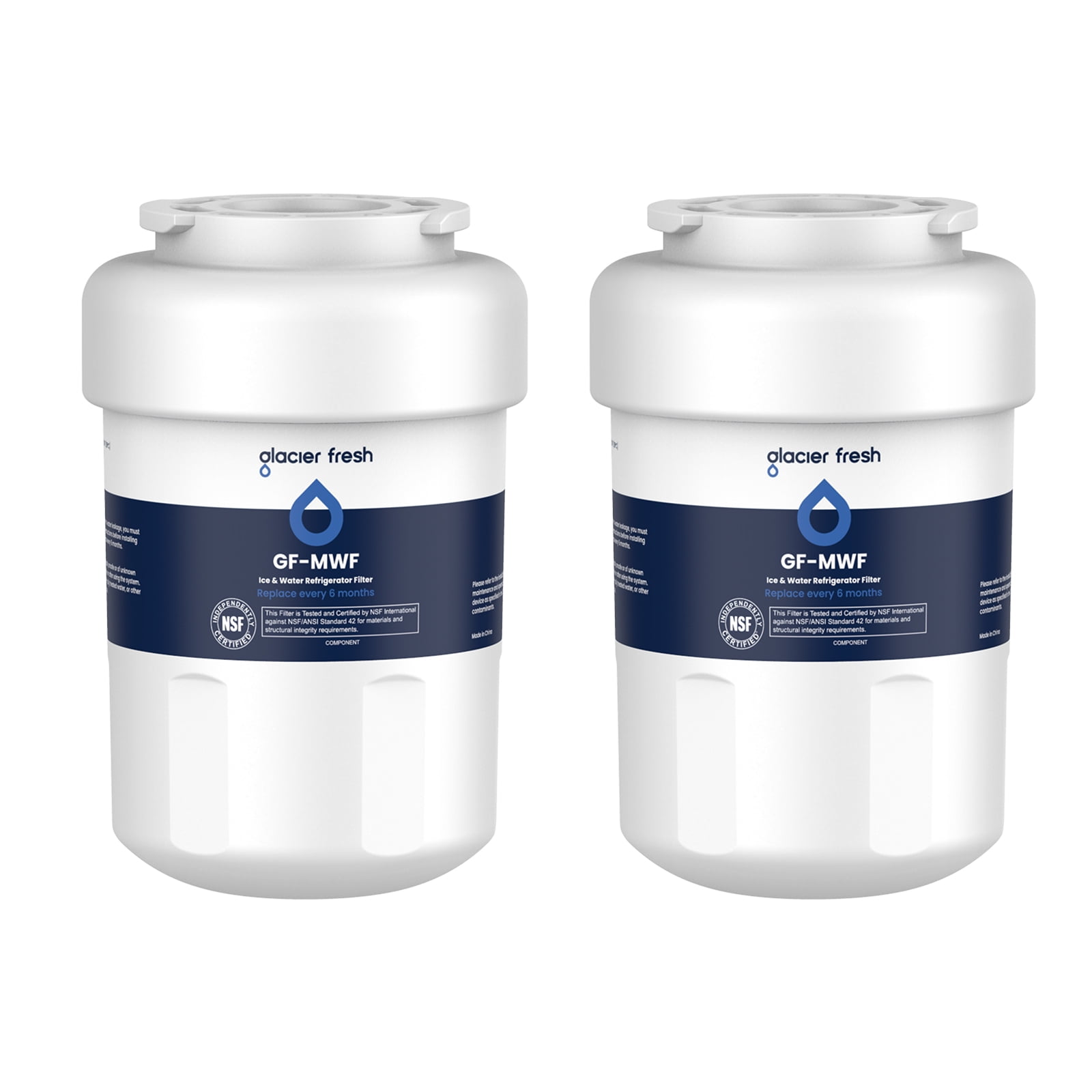 GLACIER FRESH Replacement for MWF Refrigerator Water Filters, SmartWater MWFP, MWFA, GWF, HDX FMG-1, WFC1201, RWF1060, 197D6321P006, 2 Pack