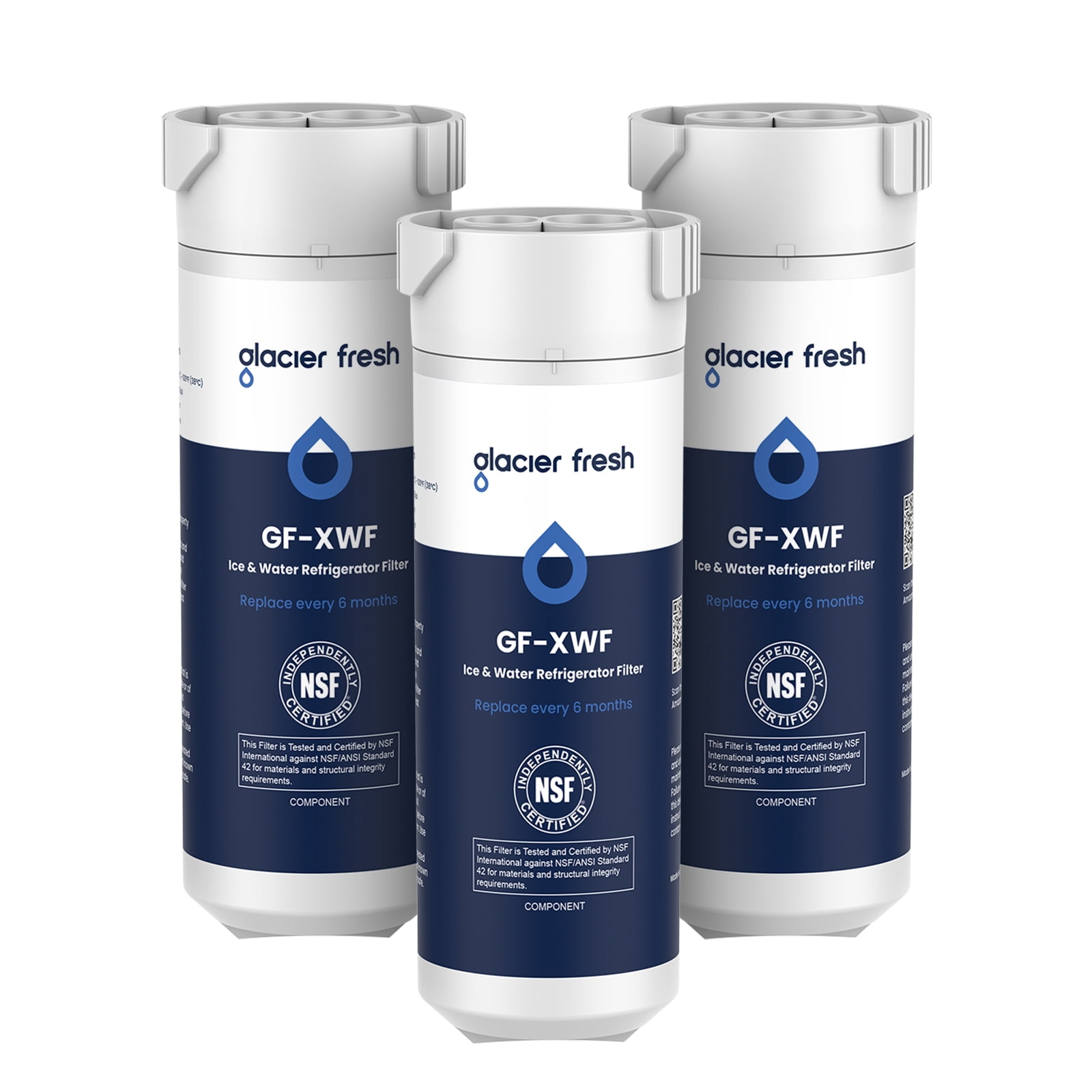 GLACIER FRESH XWF Replacement for GE XWF Refrigerator Water Filter Pack of 3 (Not XWFE)