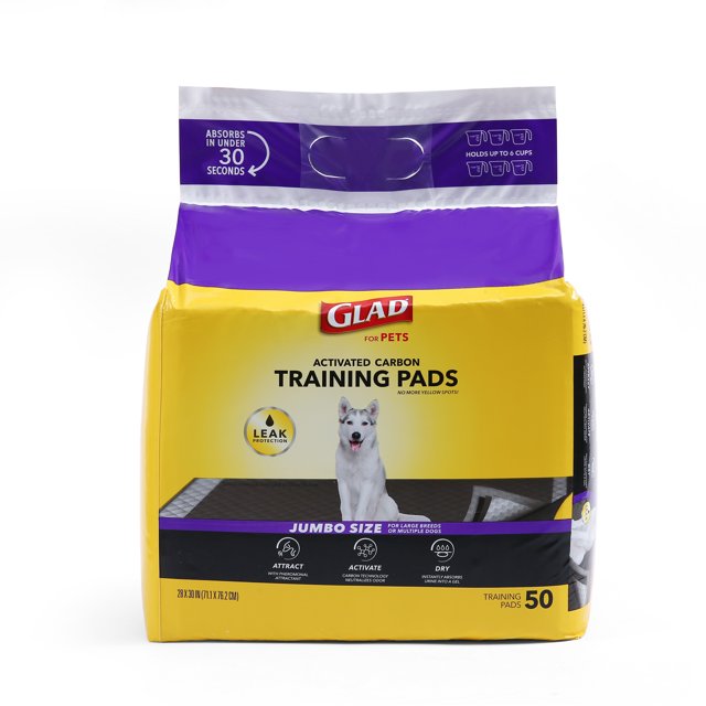 GLAD JUMBOSIZE Charcoal Puppy Pads Black Training Pads That ABSORB