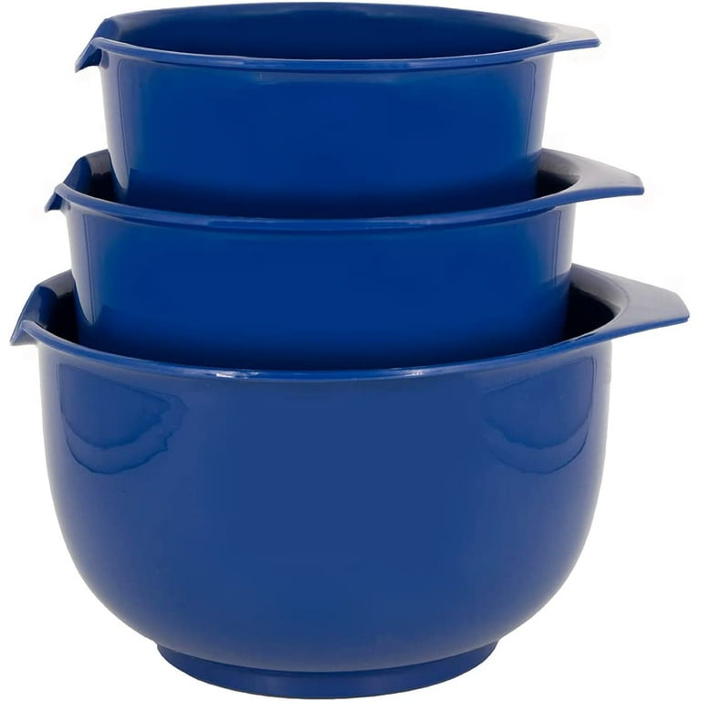  GLAD Mixing Bowls with Pour Spout, Set of 3, Nesting Design  Saves Space, Non-Slip, BPA Free, Dishwasher Safe Plastic