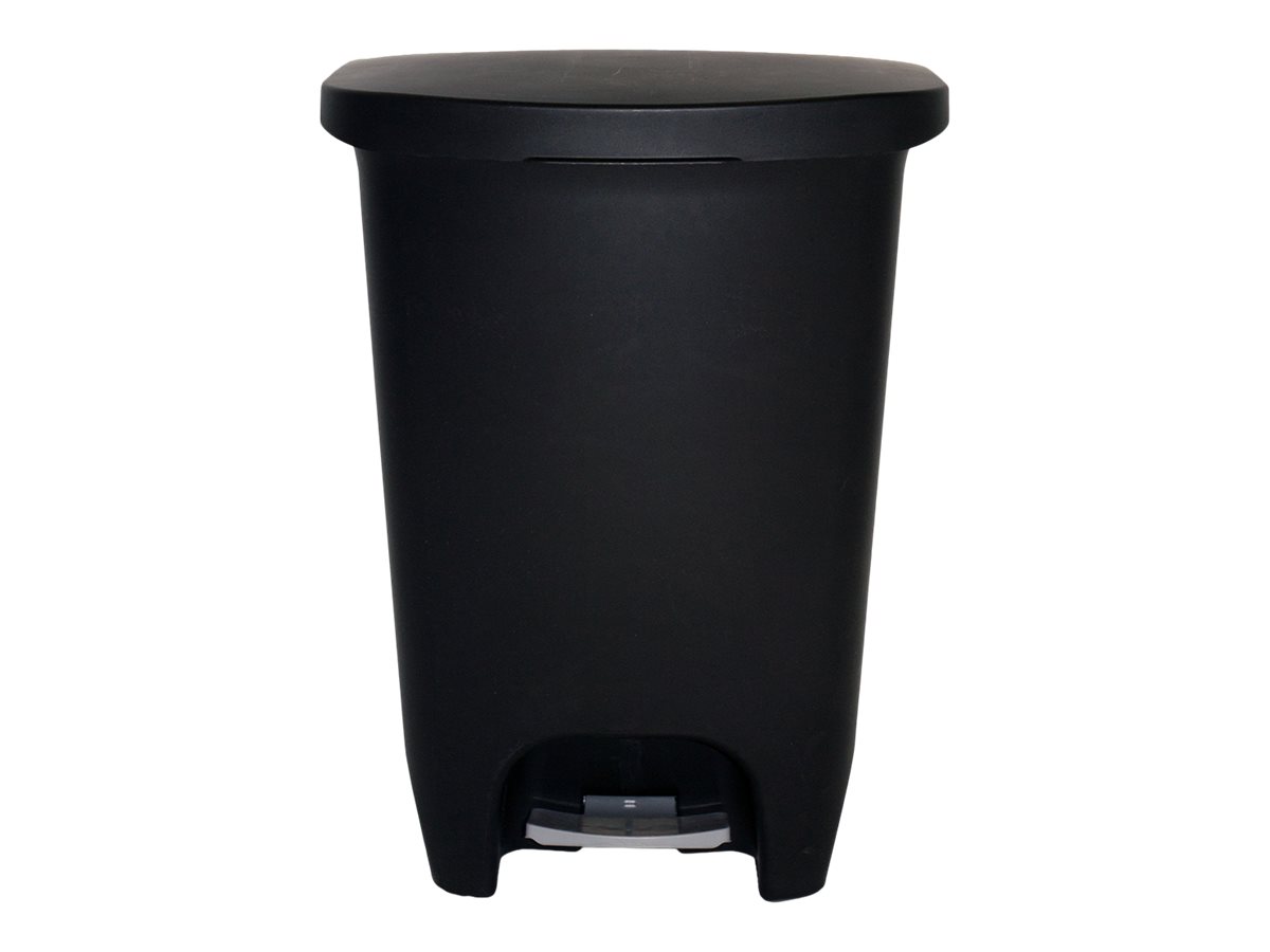 GLAD Trash can flip lid 13.2 gal foot pedal plastic black
