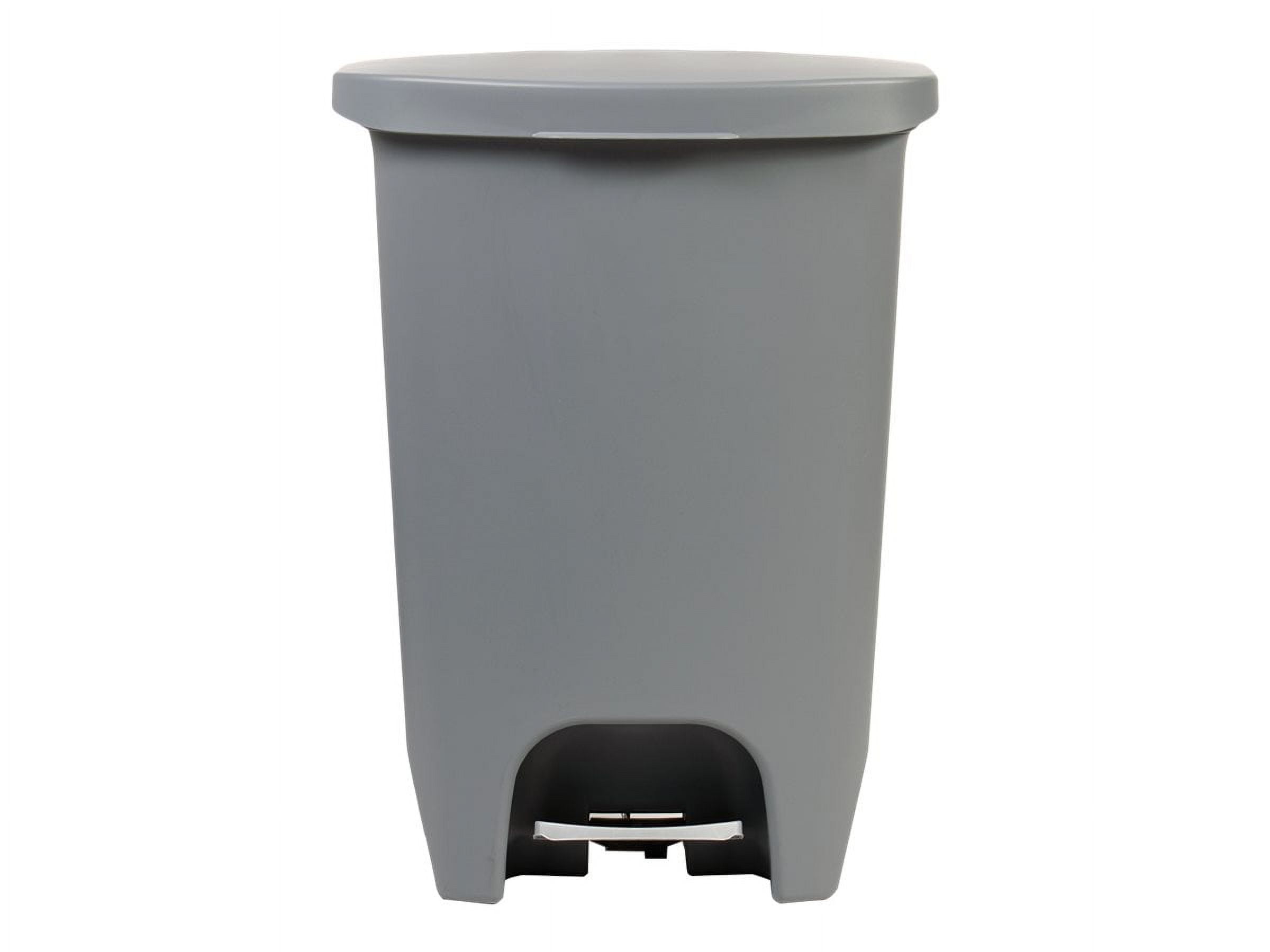 GLAD Trash can flip lid 13.2 gal foot pedal plastic gray
