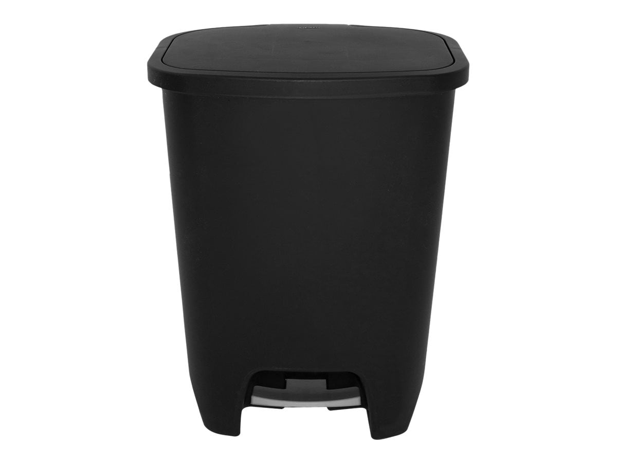 GLAD Trash can flip lid 19.6 gal foot pedal plastic black