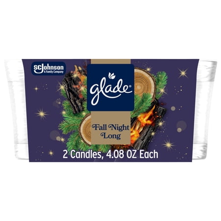 Glade® Candle Jar, Christmas Holiday Embers & Sandalwood, 4.08oz., 2 Count