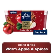 Glade  Candle Jar, Warm Apple & Spices, 4.08oz., 2 Count
