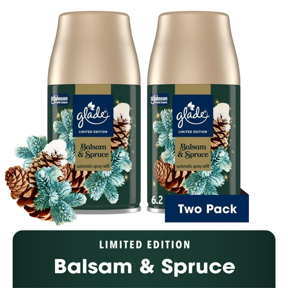 Glade® Automatic Spray Air Freshener Refill, Christmas Holiday Balsam & Spruce, 6.2oz., 2 Count