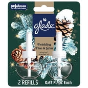 Glade® PlugIns® Scented Oil 2 Refills, Air Freshener, Twinkling Pine & Cedar, 1.34 fl oz, Pack of 2