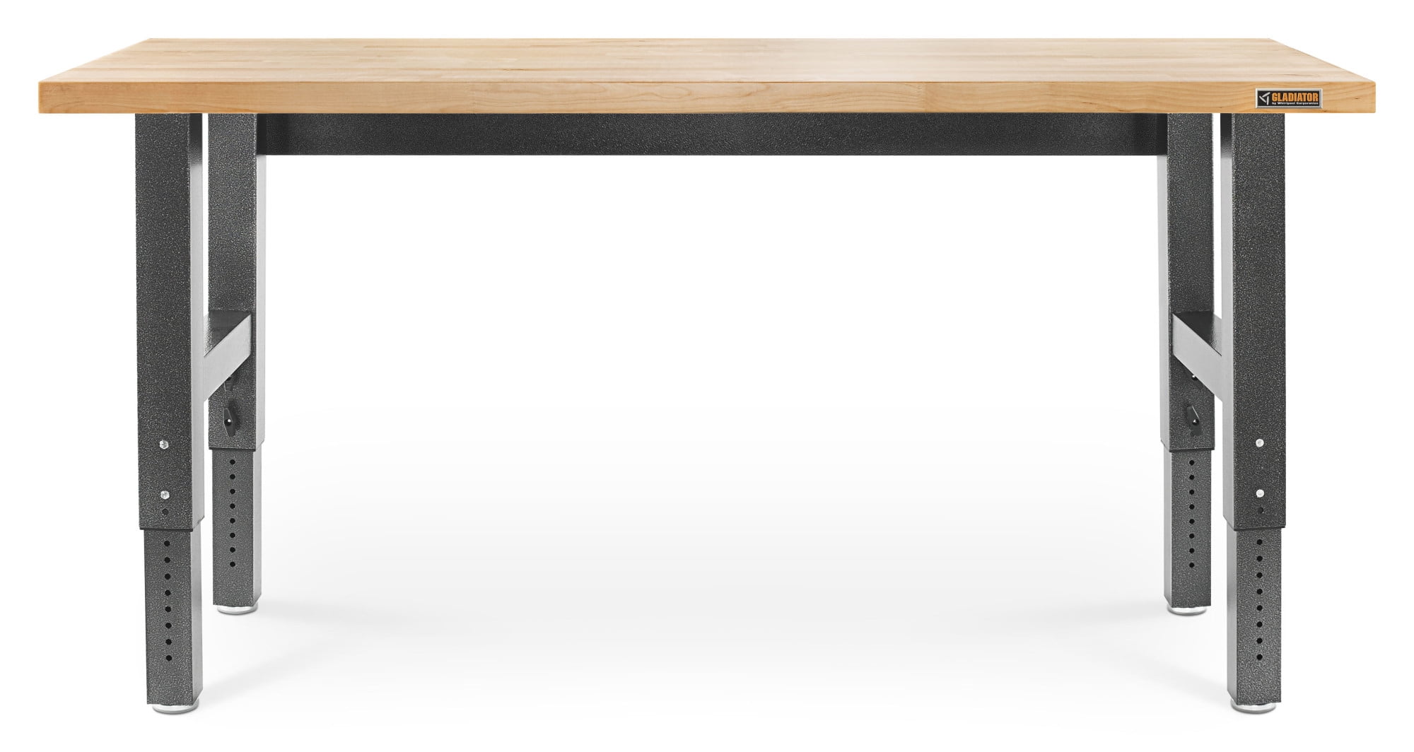 6' Adjustable Height Hammered Granite Steel Workbench