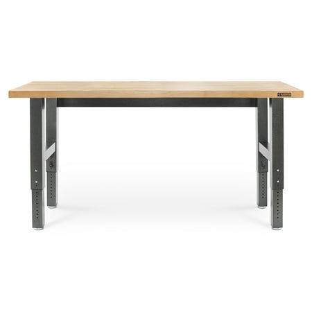 Gladiator - 6' Adjustable Height Hardwood Workbench - Hammered Granite