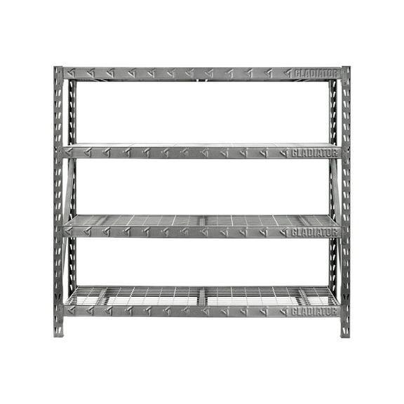 GLADIATOR 77" WIDE HEAVY DUTY RACK WITH FOUR 24" DEEP SHELVES