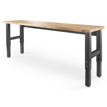 Gladiator - 8' Adjustable Height Hardwood Workbench - Hammered Granite