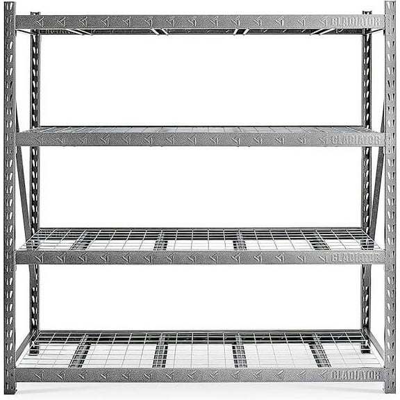 GLADIATOR 90" X 90" HEAVY DUTY MEGA RACK WITH FOUR ADJUSTABLE SHELVES