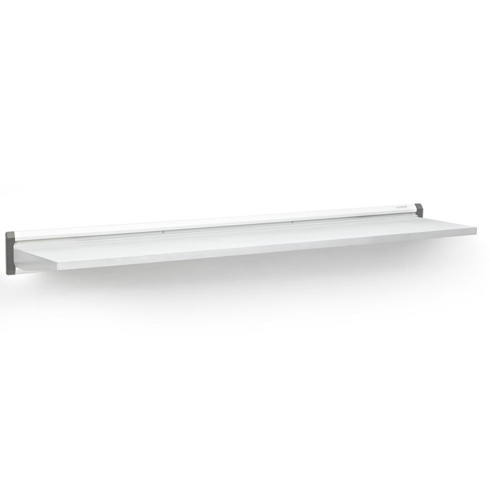 48" White Solid Steel Wall-Mountable Shelf