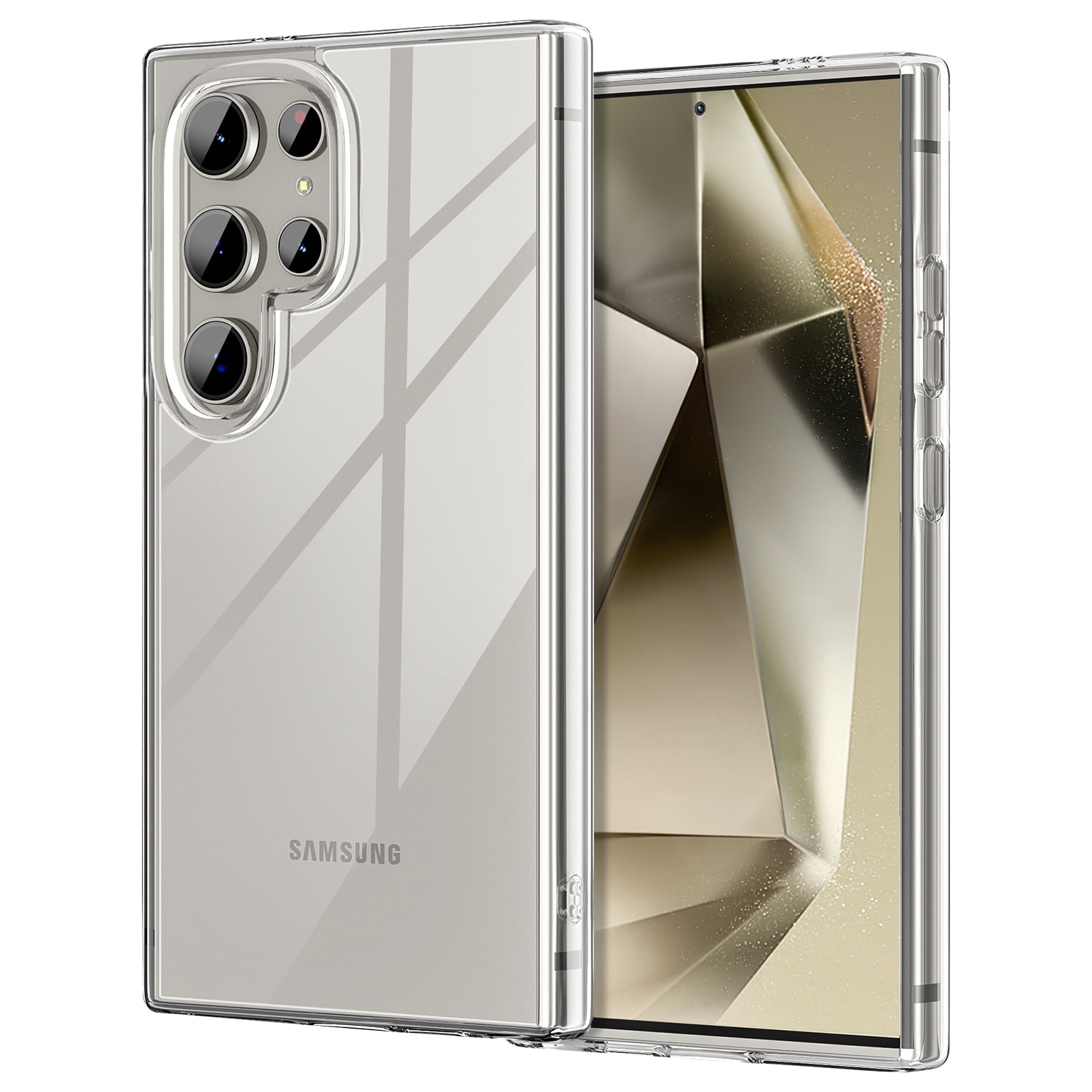 GLADPURE Shockproof Hard PC Back Cell Phone Case for Samsung Galaxy S24 Ultra, Transparent