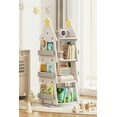 thumbnail image 1 of GLAF 4 Tier Rotating Bookshelf Tower for Kids & Adults, Christmas Tree Design Spinning Bookshelf Tower, 360°Revolving Bookcase Floor Standing for Library, Bedroom, Living Room, Office, 1 of 7