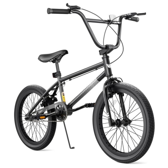 GLAF Freestyle BMX Bike, 18 inch Black Trick Bicycle for Kids Teen and Adults, Carbon Steel Frame Bikes, Ideal for Beginner to Advanced Riders