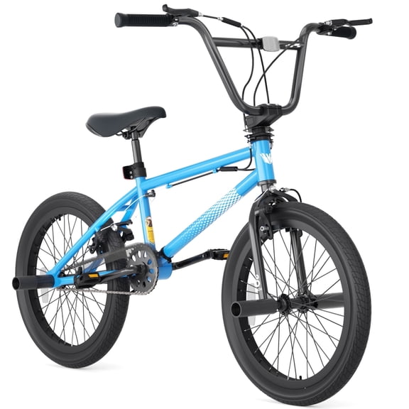 GLAF Freestyle BMX Bike, 20 inch Kids Bicycles for 8-12 Years Old Boys Girl, Hi-Ten Steel Frame, 360 Degree Rotor Freestyle with Dual Hand Brakes 4 Pegs Teen Bike, Blue