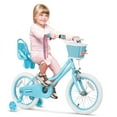 thumbnail image 1 of GLAF Kids Bicycle, Girls' Bike with Tassels, Basket & Training Wheels - Perfect for Ages 2-9 in Blue, 16in, 1 of 5