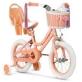 thumbnail image 1 of GLAF 14 in Kids Bicycle, Girls' Bike with Training Wheels, Streamers & Basket - Perfect for Ages 2-9, Orange, 1 of 16