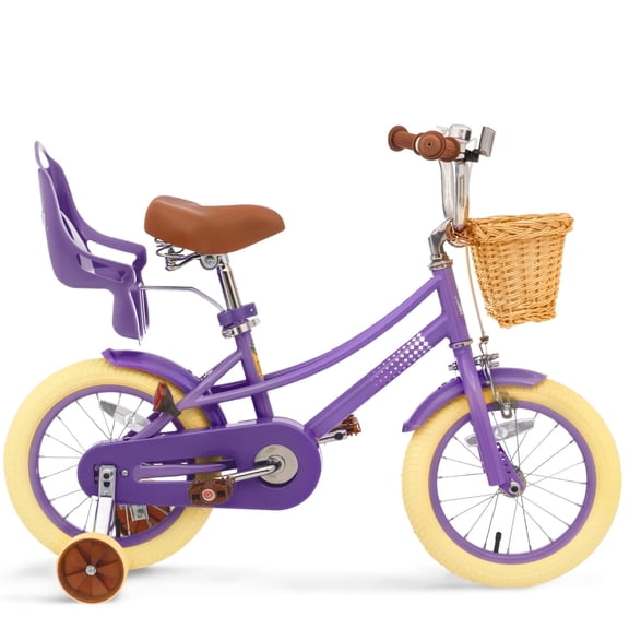 GLAF Kids Bicycle for Ages 2-9 with Basket & Training Wheels, Perfect First Bike for Kids