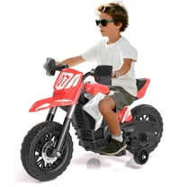 GLAF Kids Motorcycle, 12V Electric Toddler Motorcycle Ride On Toy w/Training Wheels, Spring Suspension, Battery Powered motorbike for Boys Girls, Red