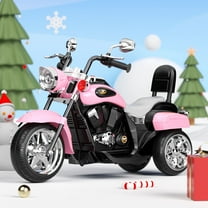 GLAF Kids Motorcycle for Boys & Girls Ages 3-6, 6V Battery Powered Electric Motorbike, 3 Wheels Ride on Toys with LED Lights, Bluetooth Music, Pink