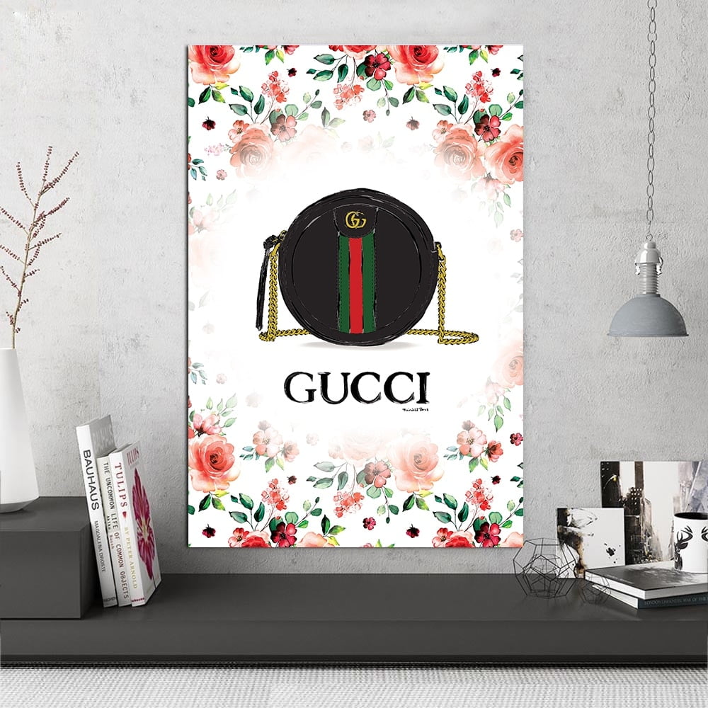 GLAM FASHION PURSE BAG - 14"x14" Canvas Artwork - Multi-Color 16 x 20