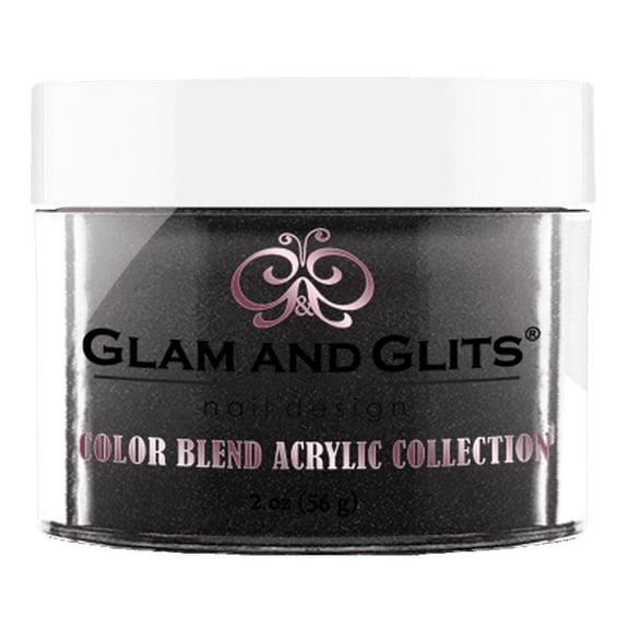 GLAM & GLITS - Nail Acrylic Color Powder from BLEND Collection 2oz/jar - BLACK MAIL - BL3048