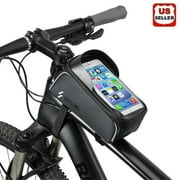 GLAM HOBBY Bike Phone Front Frame Bag Bicycle Bag Waterproof Bike Phone Mount Top Tube Bag Bike Phone Case Holder Accessories Cycling Pouch Compatible Phone Under 6.5”