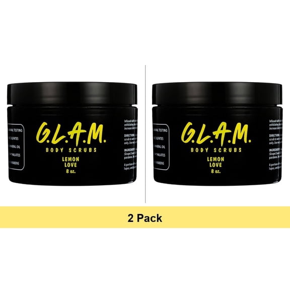 GLAM LEMON LOVE BODY SCRUB - 2 Pack | Exfoliating Citrus Scrub for Smooth Skin