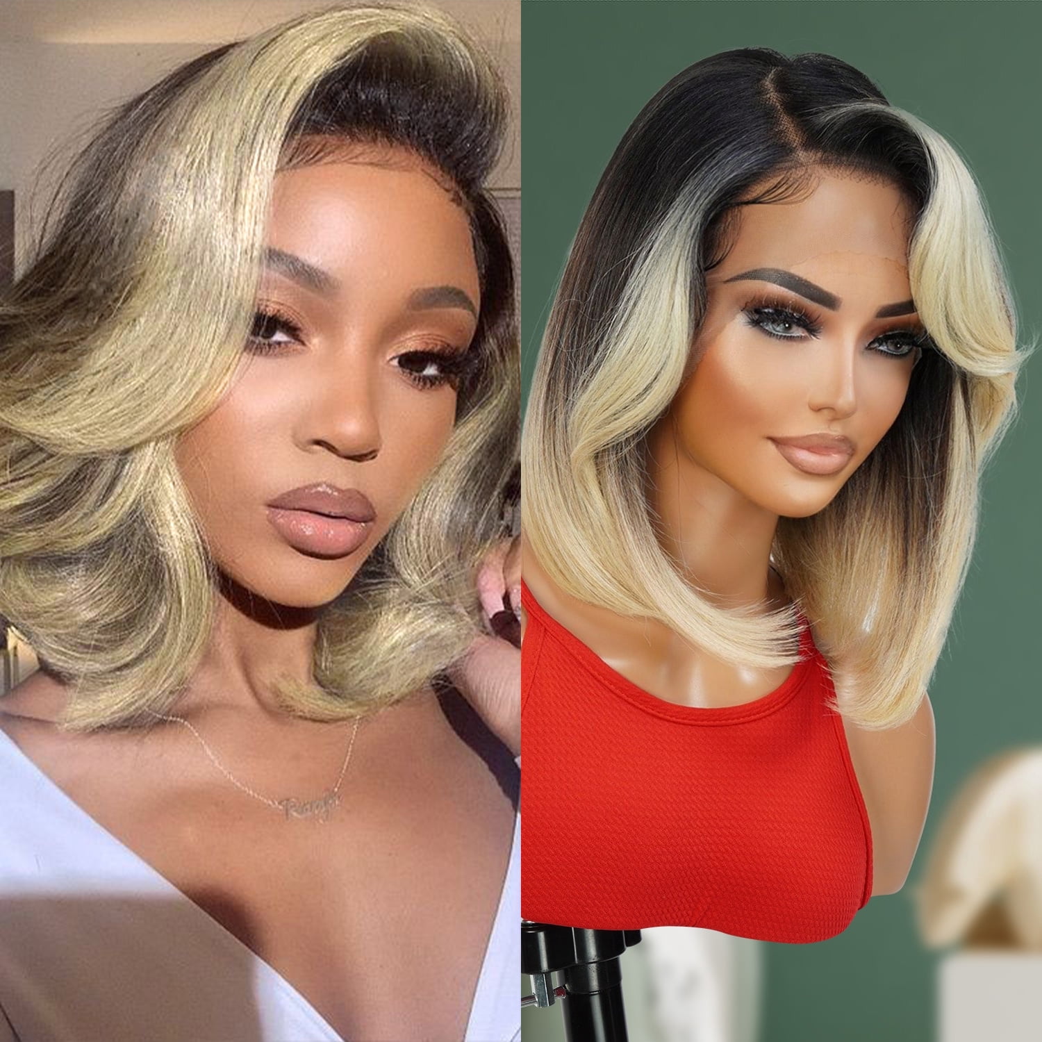 GLAM21USA HD LACE Front Wig 13X6 Transparent Lace Frontal Wigs 12 Inch ...
