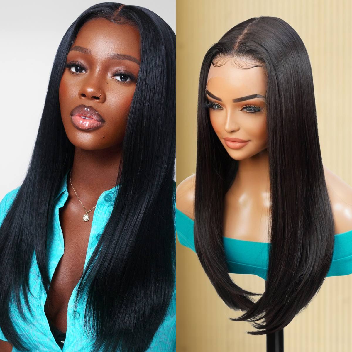 GLAM21USA HD LACE Front Wig Straight 13X6 Deep Transparent Lace Frontal ...