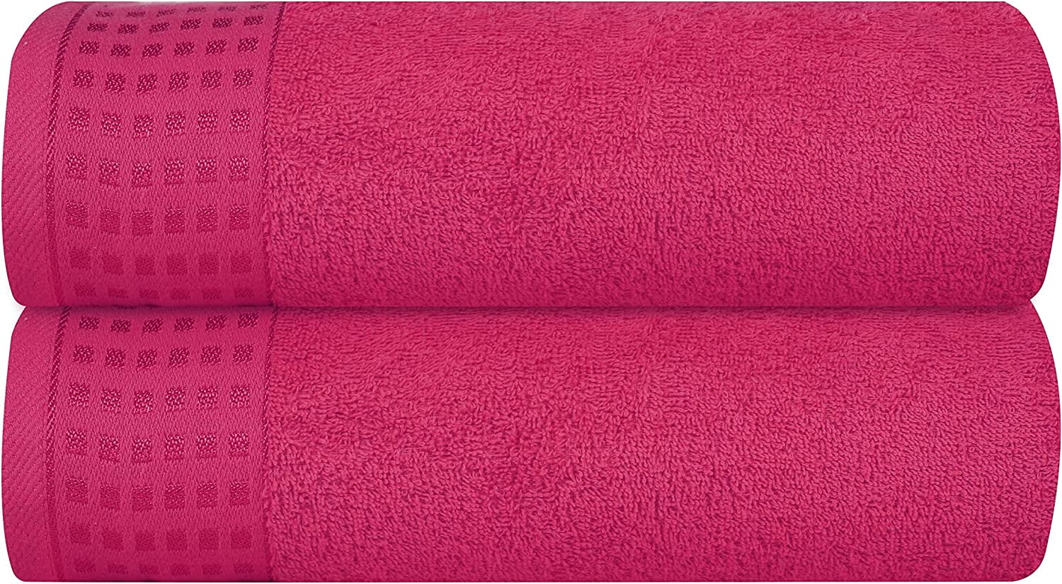 GLAMBURG 100 Cotton 2 Pack Oversized Bath Towel Set 28x55 Inches