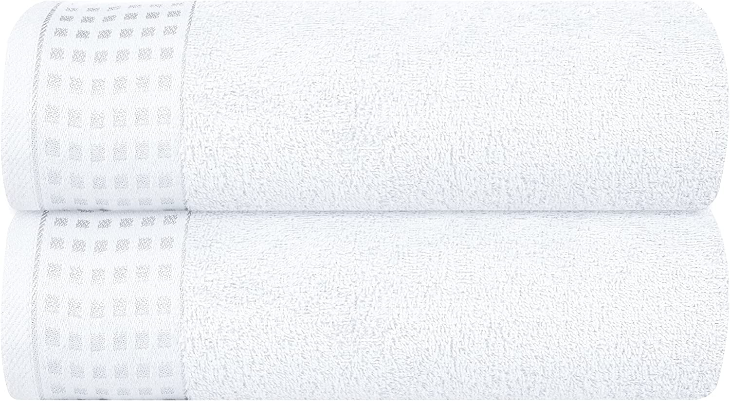 GLAMBURG 100 Cotton 2 Pack Oversized Bath Towel Set 28x55 Inches