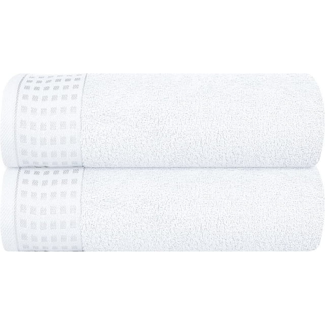GLAMBURG 100 Cotton 2 Pack Oversized Bath Towel Set 28x55 Inches