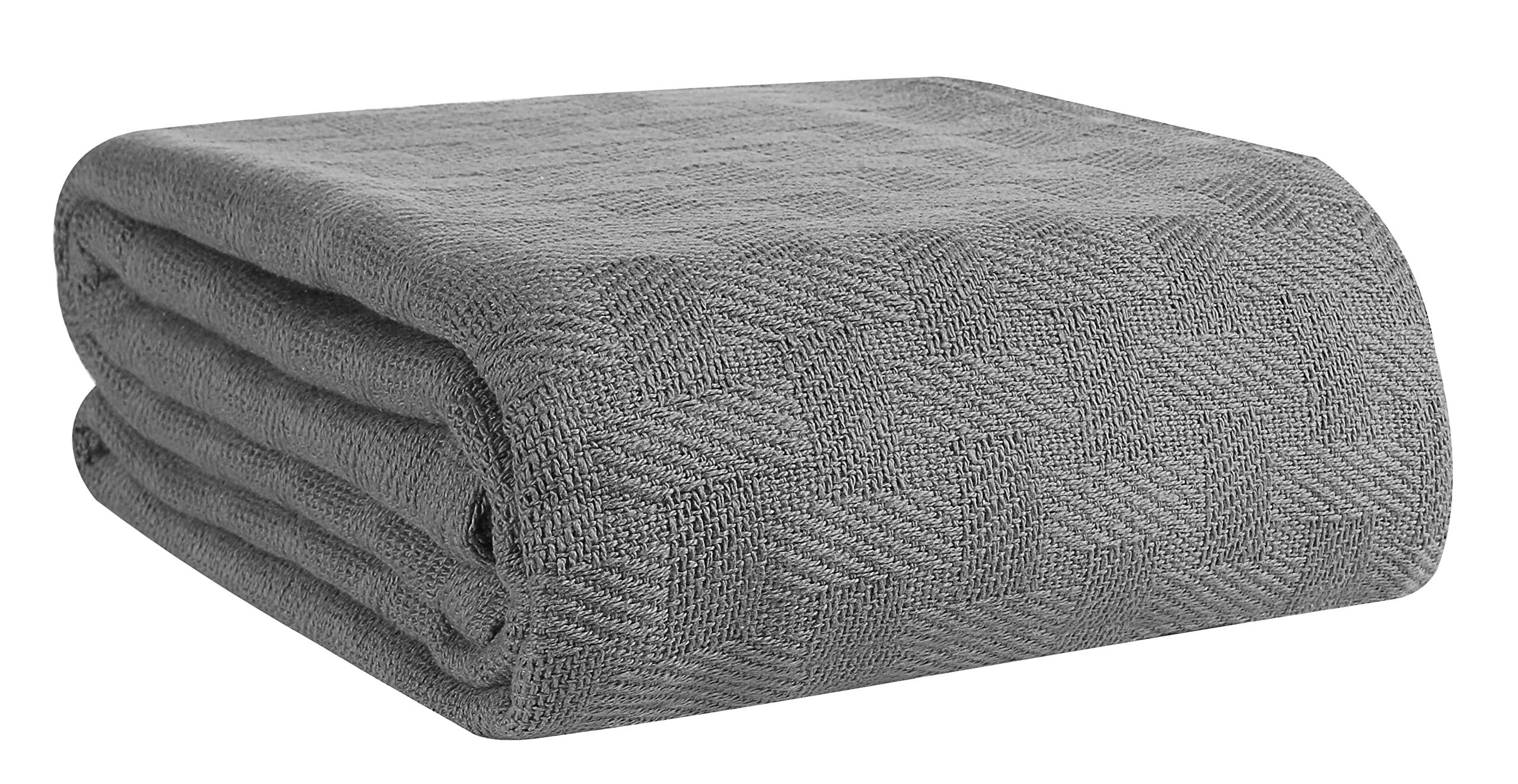GLAMBURG 100% Cotton Thermal Blanket, Breathable Bed Blanket Queen Size,  Soft Waffle Blanket, Queen Blanket, All Season Cotton Blanket, Light Grey