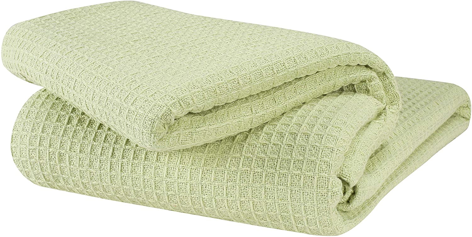 GLAMBURG 100% Cotton Thermal Blanket, Breathable Bed Blanket King Size,  Soft Waffle Blanket, King Blanket, All Season Cotton Blanket, Sage Green -  Walmart.com