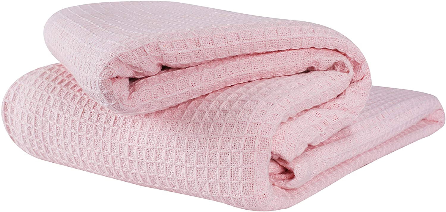 GLAMBURG 100 Cotton Thermal Blanket, Breathable Bed Blanket Queen Size