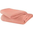 thumbnail image 1 of GLAMBURG 100% Cotton Thermal Blanket, Breathable Bed Blanket Queen Size, Soft Waffle Blanket, Queen Blanket, All Season Cotton Blanket, Peach, 1 of 7