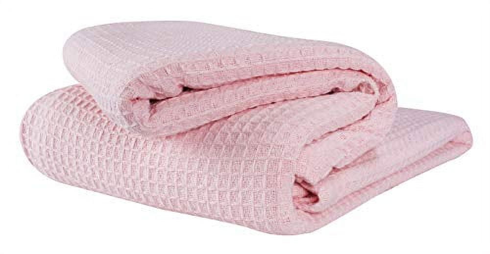 GLAMBURG 100% Cotton Thermal Blanket, Breathable Bed Blanket Twin Size,  Soft Waffle Blanket, Twin Blanket, All Season Cotton Blanket, Baby Pink -  Walmart.com